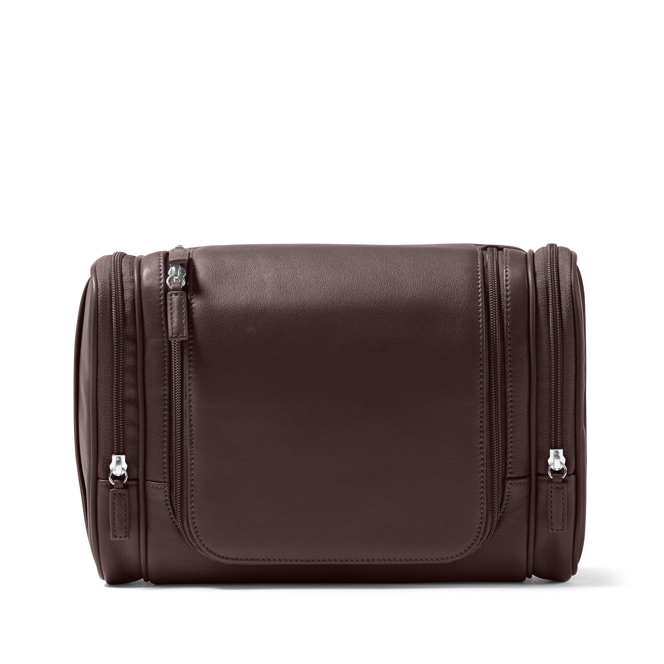 Premium Hanging Toiletry Bag for Travel - Waterproof Brown Leather Cosmetic Organizer with Multiple Pockets | Perfect for Camping, Gym & Business Trips