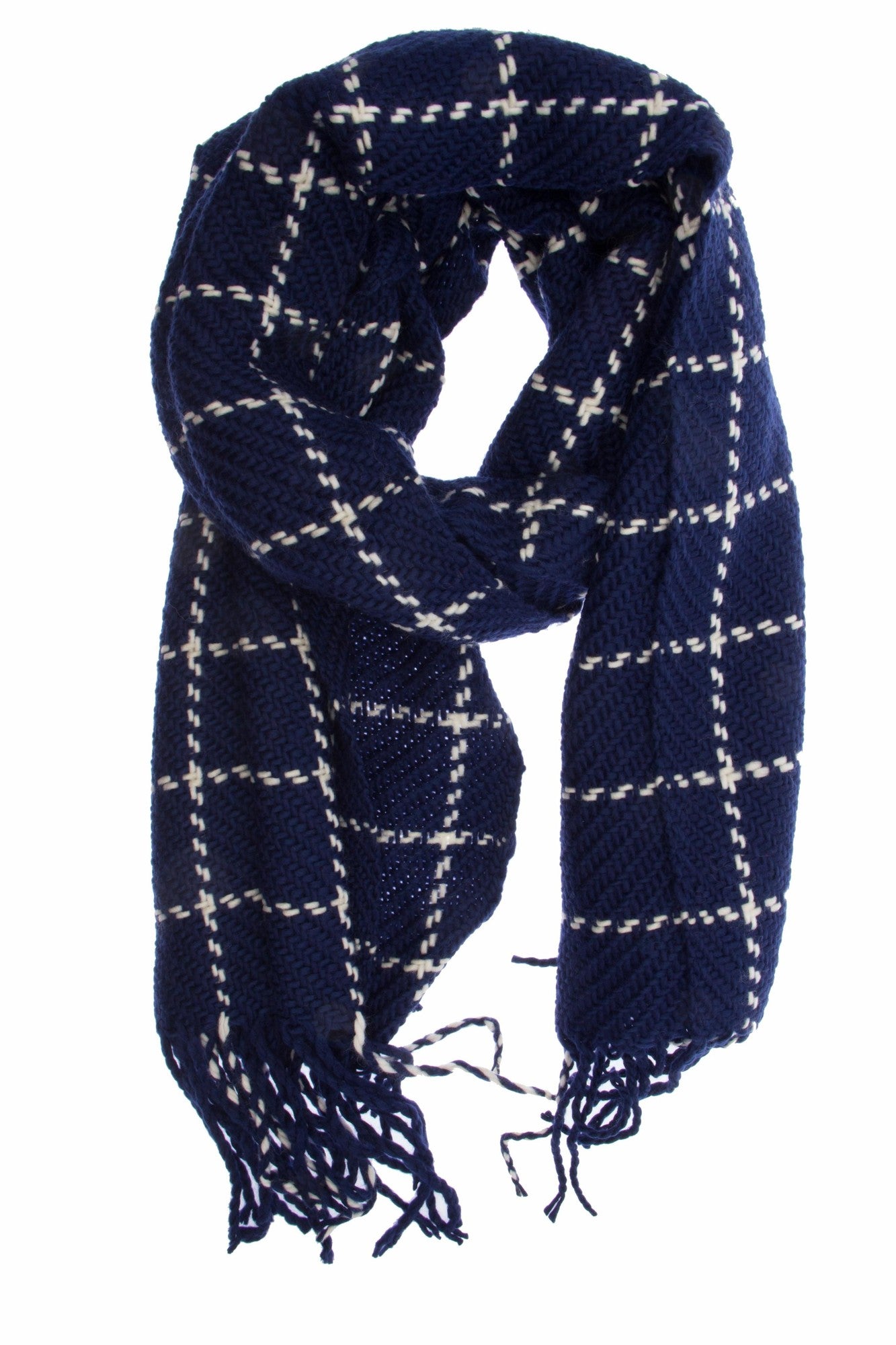 Stylish Stitched Plaid Scarf for Women & Men - Soft Winter Fashion Accessory - Perfect for Cold Weather, Outdoor Activities & Holiday Gifts