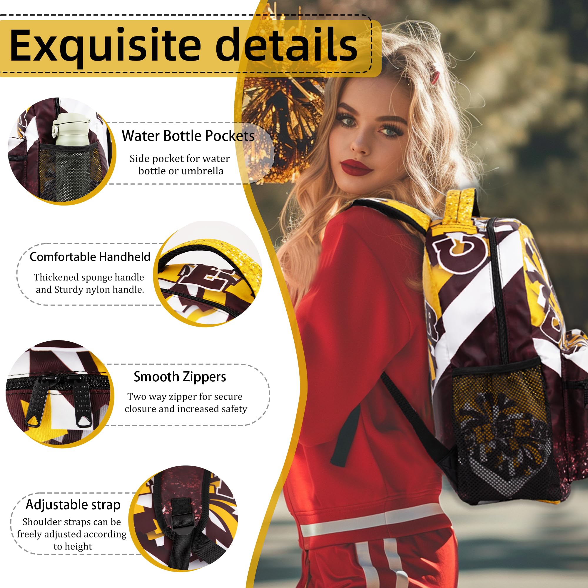 Cheerleader Gifts Backpack 17 Inch - Stylish Cheerleading Backpack for Women & Girls - Perfect Cheer Gifts for Practice, Games & Competitions - Durable 17