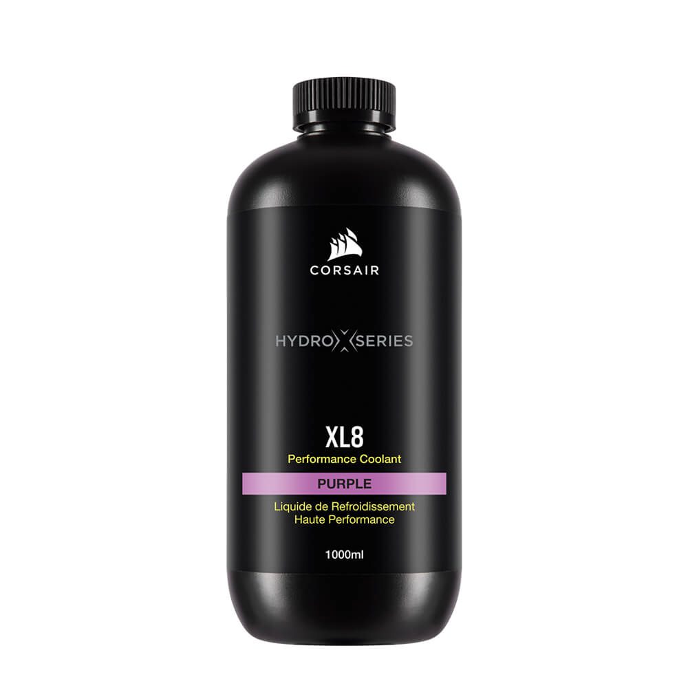 Corsair Hydro X Series XL8 High-Performance Coolant 1L - Purple UV Reactive Liquid Cooling Solution for PC Water Cooling Systems | Perfect for Gaming Rigs & Custom PC Builds