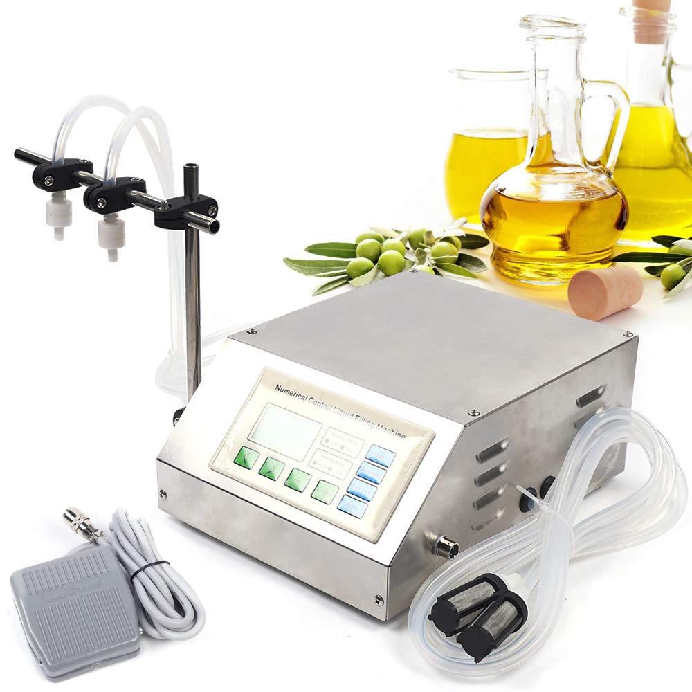 110V Electric Liquid Filling Machine - Digital Control Double Head Bottle Filler for Water, Beverage & Cosmetic | Perfect for Small Business, Homebrew & DIY Projects
