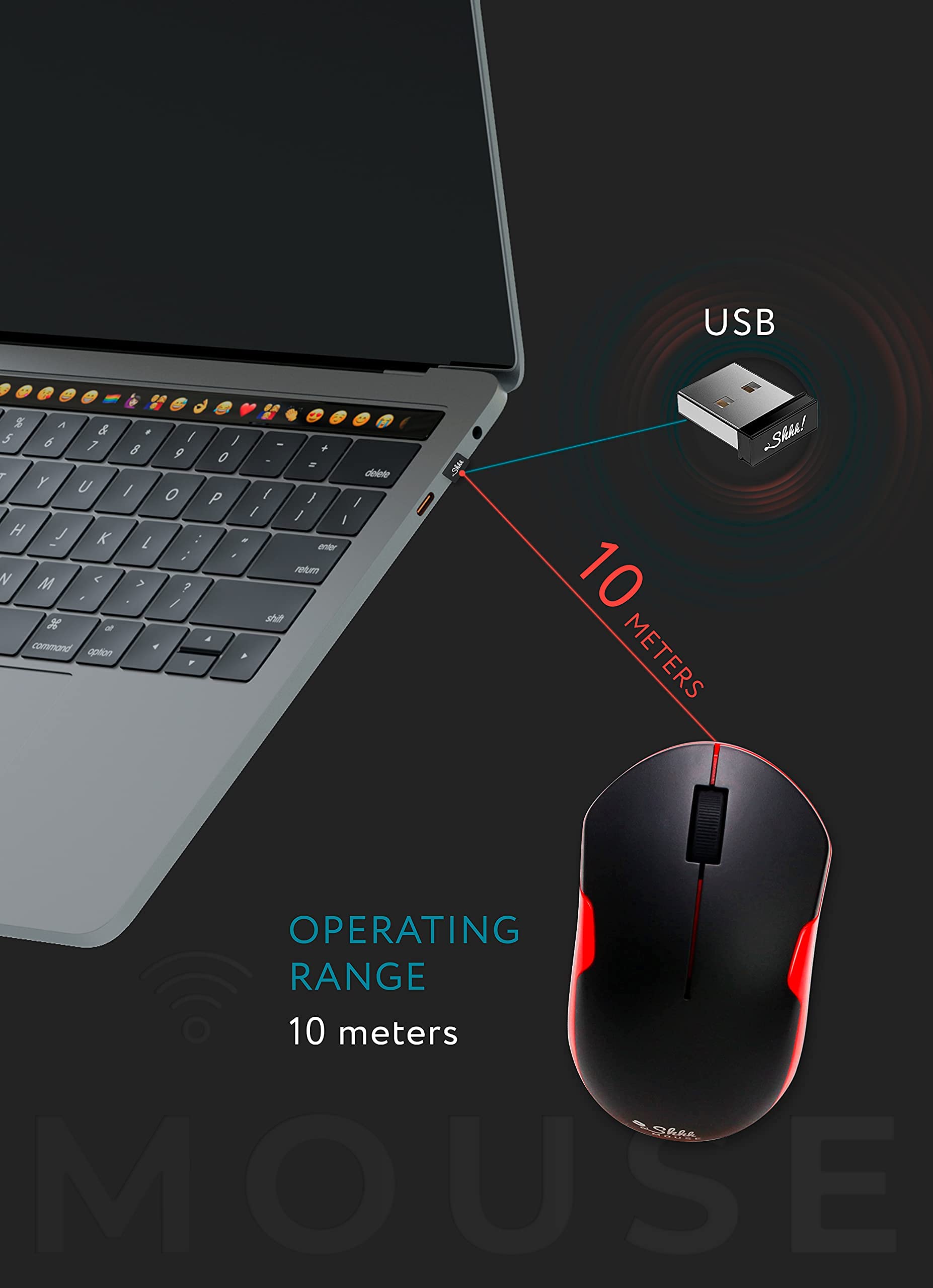 Wireless Silent Optical Mouse with USB Receiver & Batteries - Cordless, Quiet Click Mouse for PC, Laptop, Chromebook - Perfect for Office, Home & Travel Use