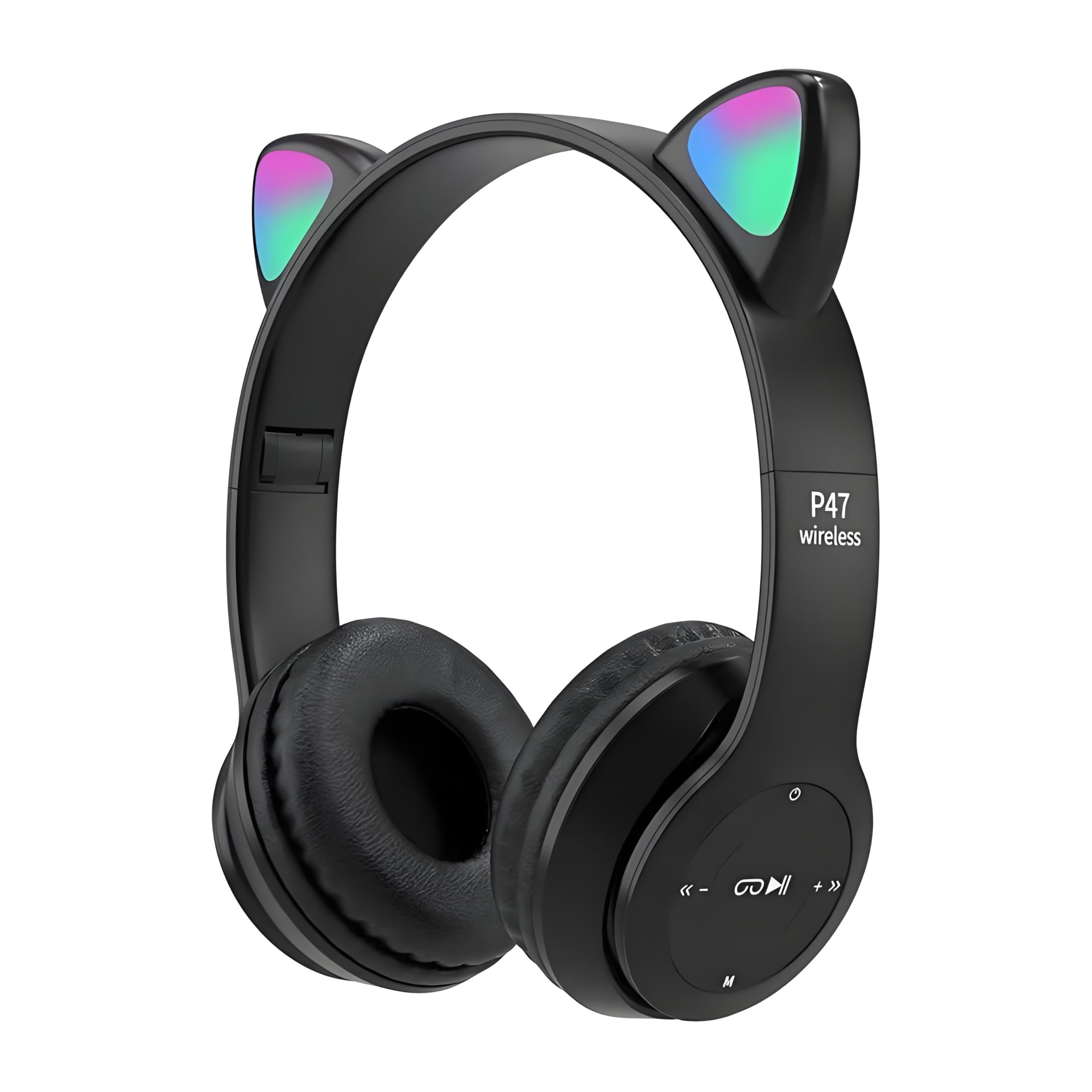 Upgraded Hybrid Active Noise Cancelling Wireless Bluetooth Headphones with Microphone - HiFi Stereo Sound, Deep Bass, Soft Memory Foam Earpads, Foldable Lightweight Design for Home Office, Travel, Gaming & Phone Calls (Black) - Perfect for Work, Commuting & Entertainment