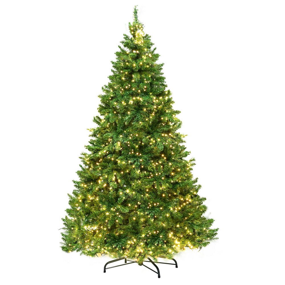 7ft Pre-Lit Artificial Christmas Tree with 1134 Warm White LED Lights - Perfect for Home, Office, and Holiday Decorations