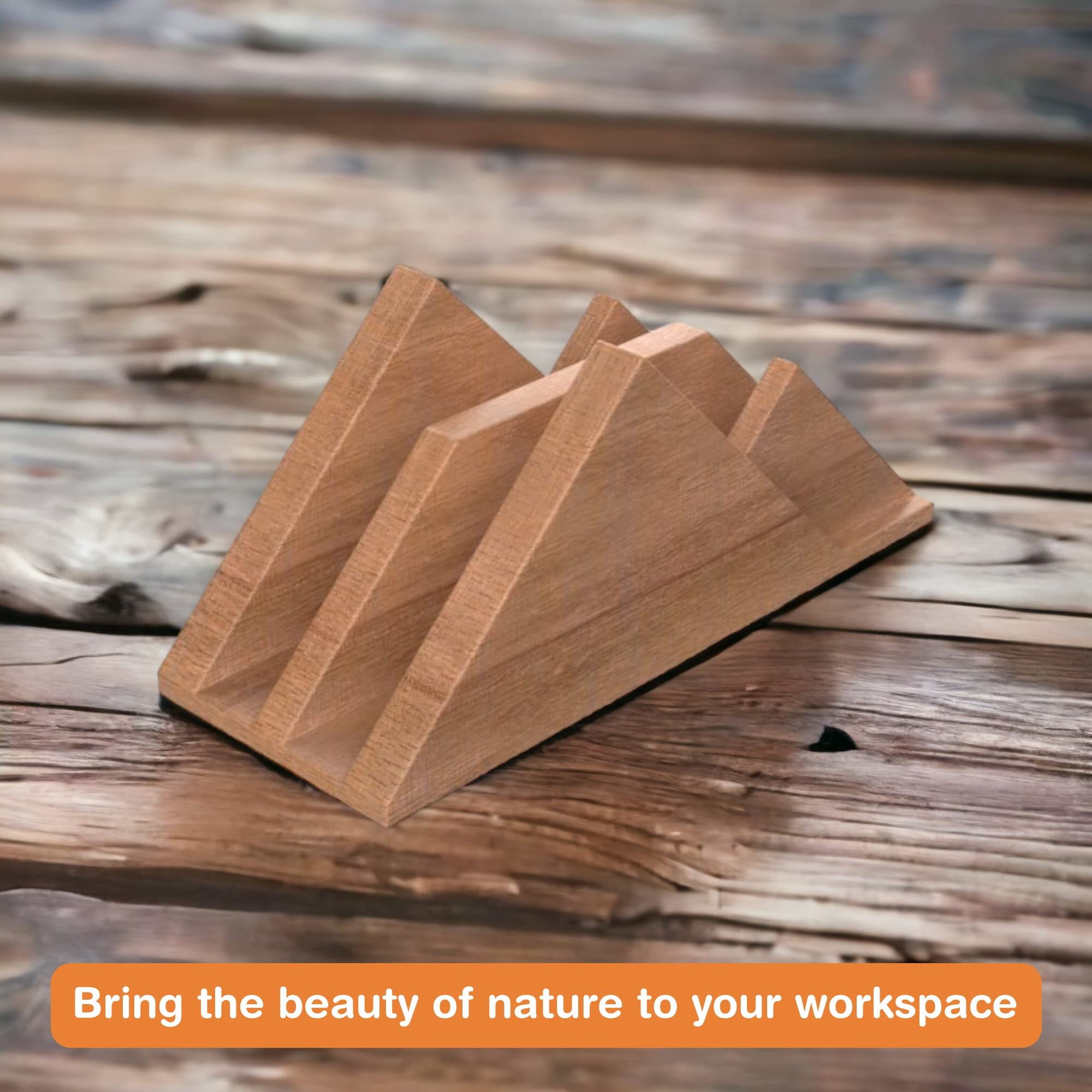 Premium Wooden Dual Vertical Laptop Stand for MacBook Pro & Air - Space-Saving Closed Design - Perfect for Home Office, Workspace & Travel Organization