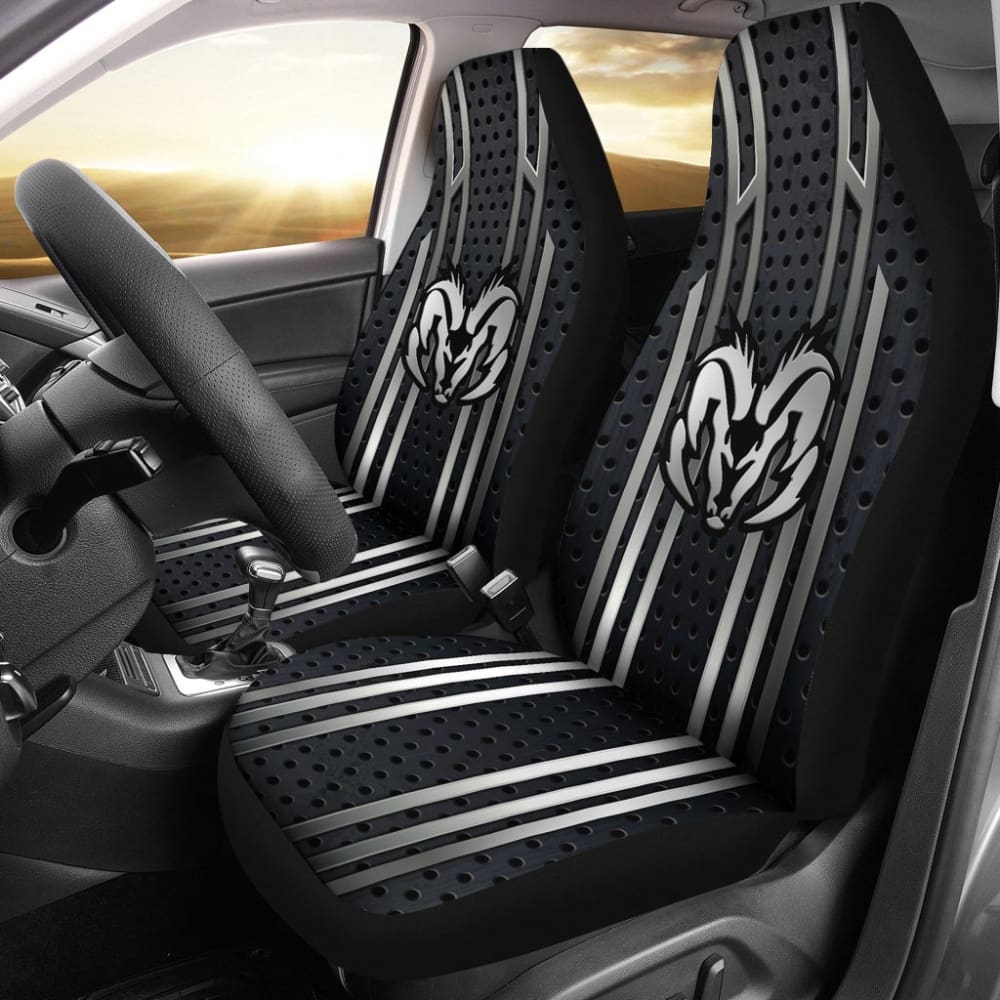 Custom Black & Grey Dodge Ram Car Seat Covers - Premium Fit for 2 Seats (Model 212603) | Durable Protection for Trucks & Off-Road Adventures