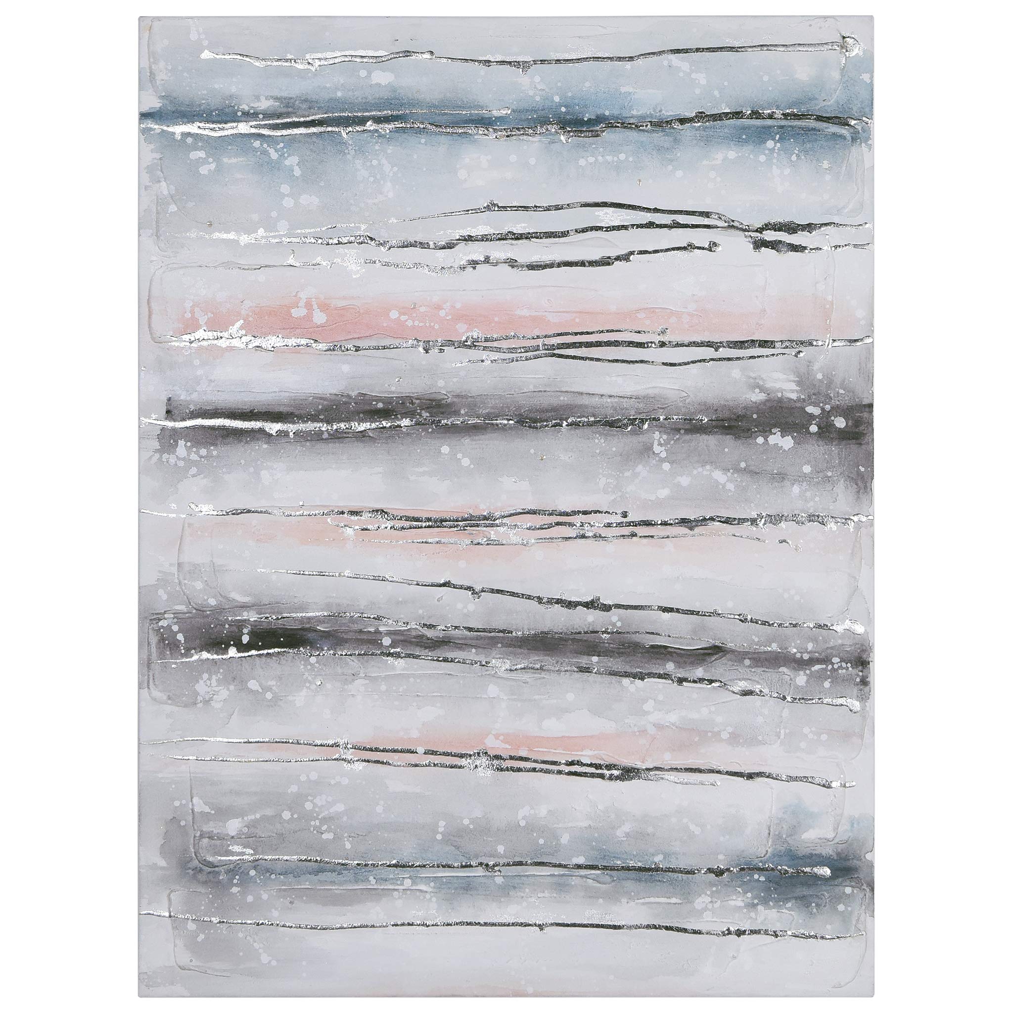 Martin Edwards Hand Painted Abstract Wall Art - Textured Blue Roads Canvas Painting 40x30 Inches, Unframed Modern Home Decor for Living Room, Bedroom & Office