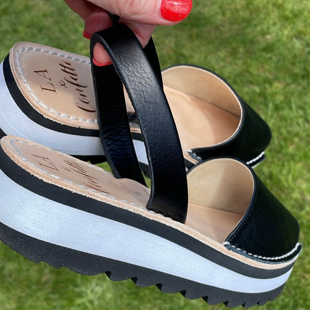 LA x Confetti Brooklyn Flatform Black Sneakers - Trendy Platform Shoes for Women | Perfect for Casual Wear, Street Style & Everyday Comfort