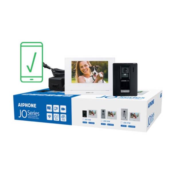 Aiphone Smartphone Intercom Kit JOS 1AW - Wireless Video Door Phone System for Home & Office Security