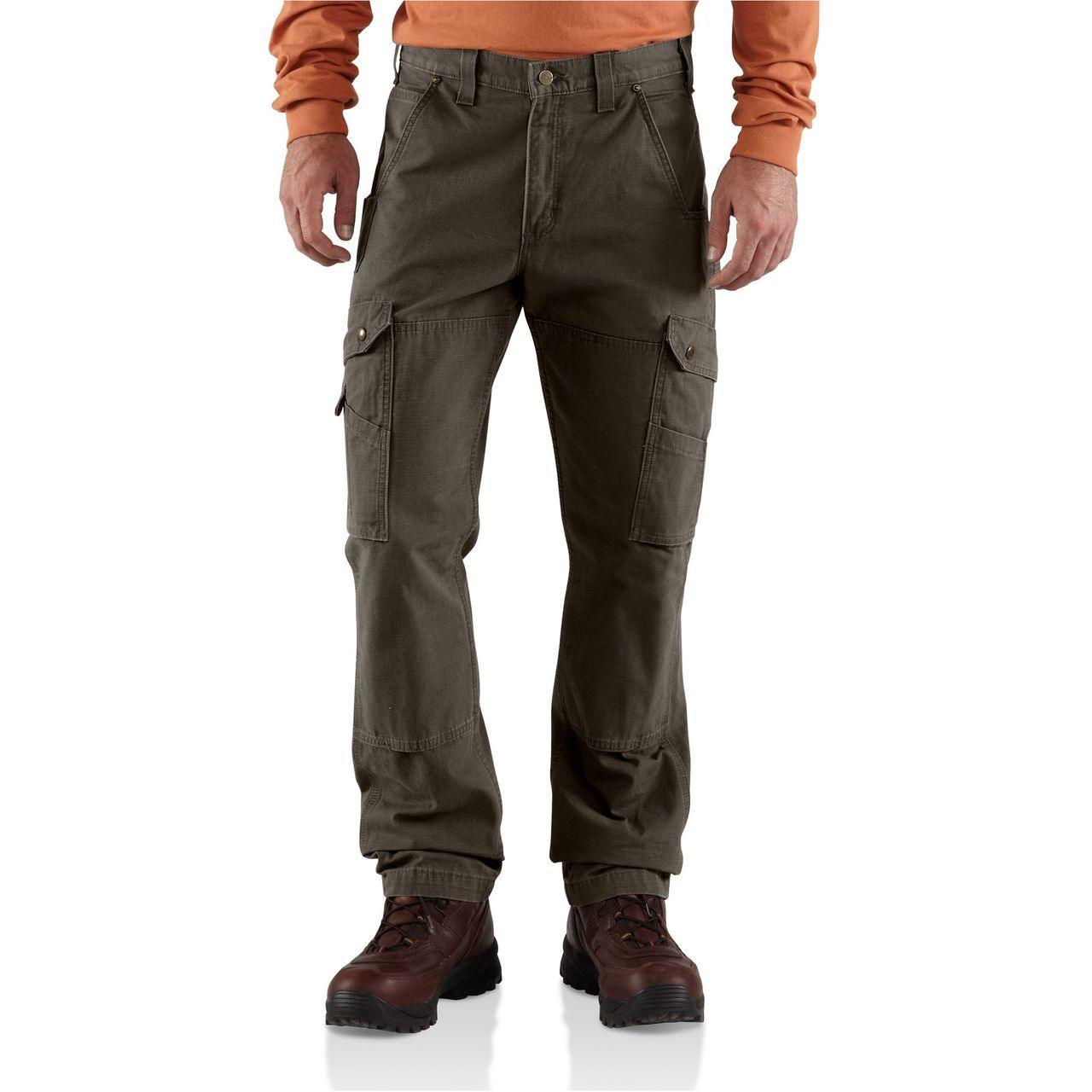 Men's Ripstop Cargo Work Pants - Durable Tactical Pants for Outdoor Work & Hiking (Dark Brown) | Perfect for Construction, Hunting & Adventure Activities