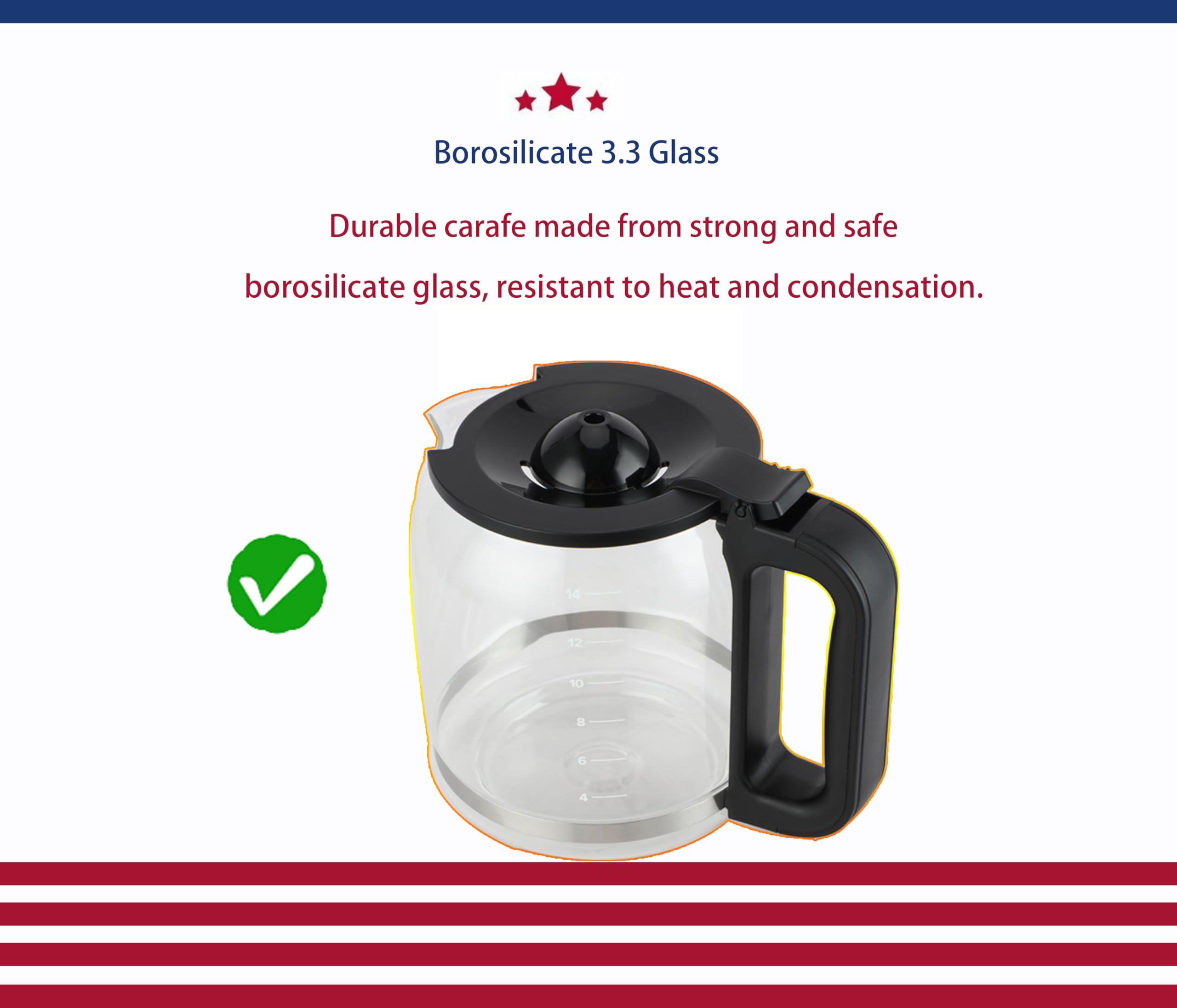 14-Cup Replacement Coffee Maker Carafe for Ninja DCM201 Series (DCM201, DCM201CP, DCM201BK) - Perfect for Ninja PRO Coffee Brewer - Ideal for Home, Office, and Restaurant Use