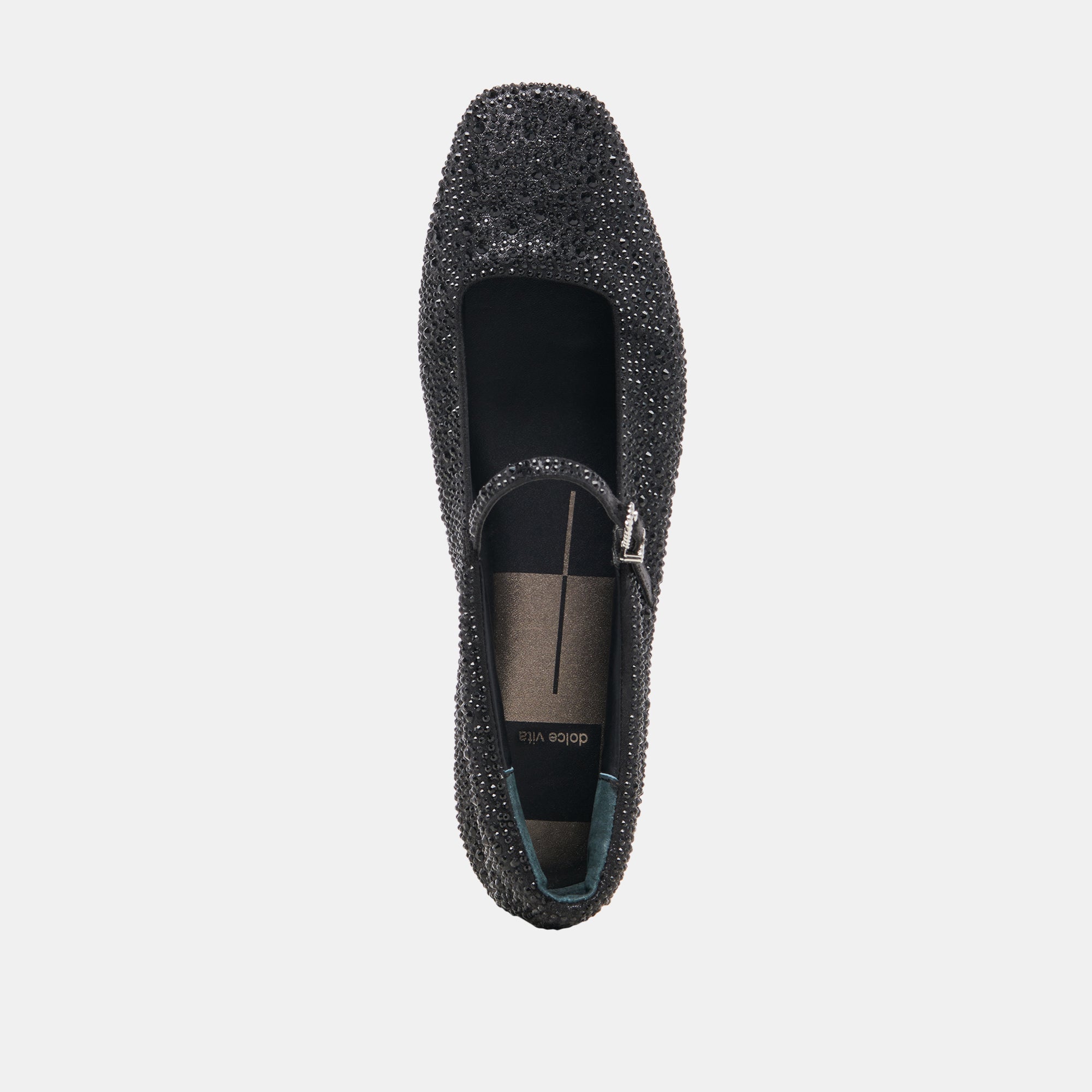REYES CRYSTAL BALLET FLATS - Black Metallic Crystal Embellished Women's Ballet Shoes | Perfect for Weddings, Parties & Formal Occasions