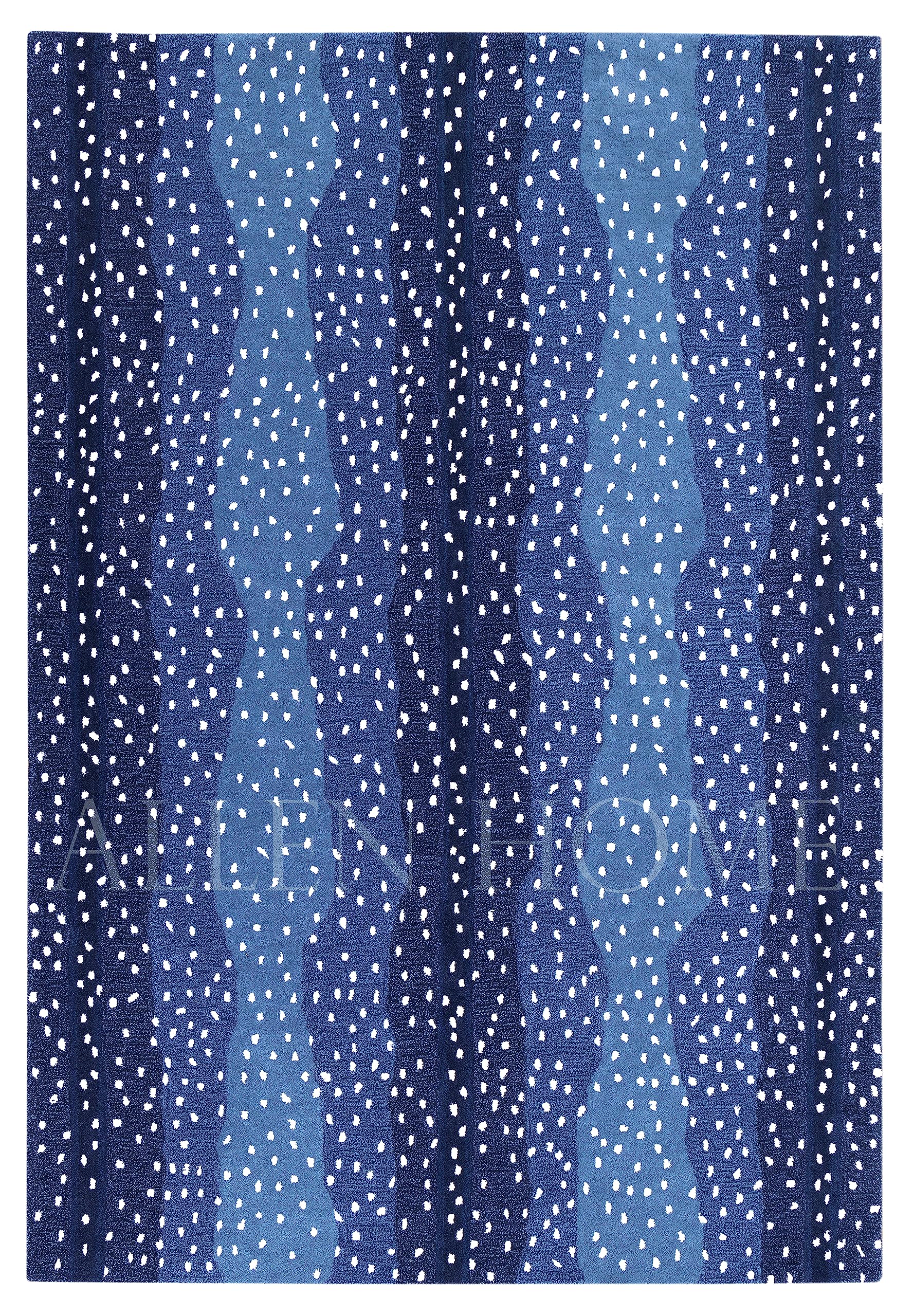 Handmade Wool Area Rugs for Living Room, Bedroom & Dining Room – 5’ x 8’ Traditional Handcrafted Carpet with Natural Latex Backing & 100% Cotton – Antelope Blue – Perfect for Cozy Home Decor & High-Traffic Areas