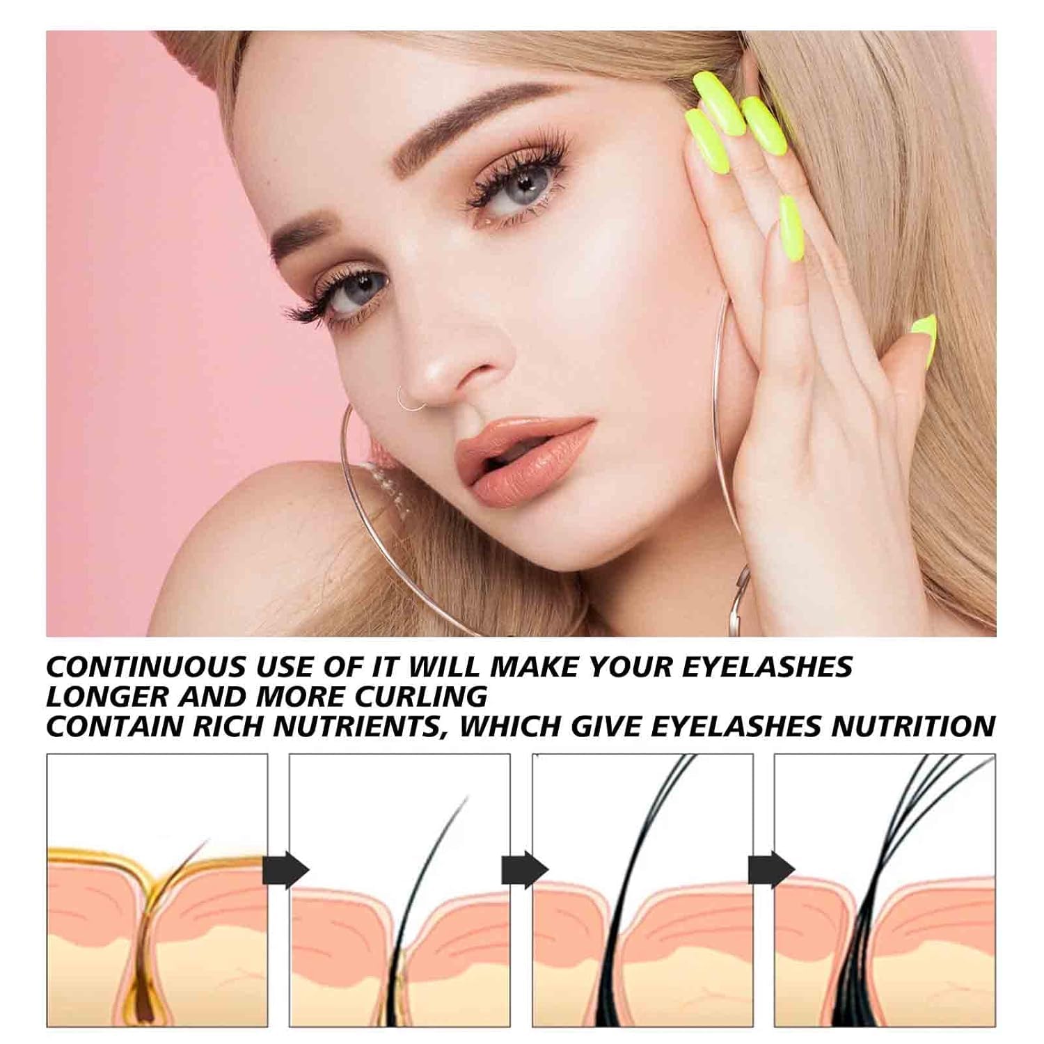 Eyelash Growth Serum for Longer & Thicker Lashes - 10ml Deep Nourishing Formula with Natural Extracts to Strengthen & Promote Lash Growth - Perfect for Daily Use & Special Occasions (1 Pack)