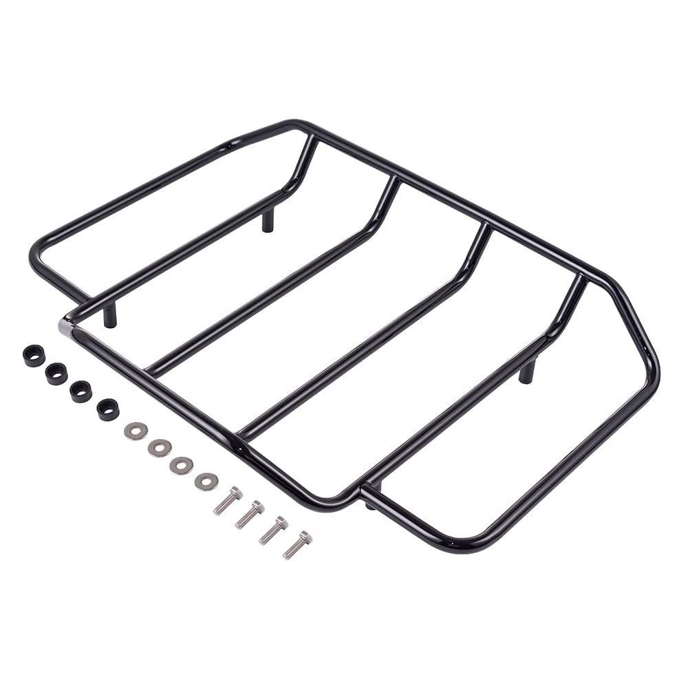 Harley Tour Pack Luggage Rack - US Stock Black Top Rack for Hard Tour Pack & Air Wing | Fits Moto Onfire Trunk & Suitcase | Perfect for Motorcycle Road Trips & Storage