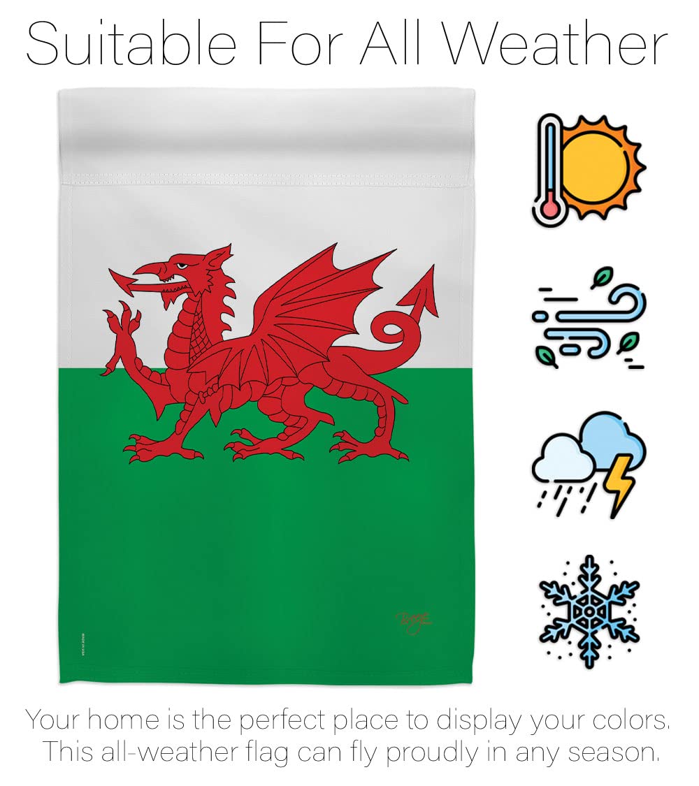Wales Nationality Decorative Flag Set 28x40