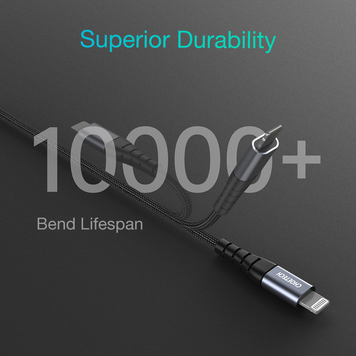 Choetech USB C to Lightning Cable 2m/6.6ft Fast Charging Cord for iPhone 14/13/12/11/X/8 - Durable Nylon Braided Charger for Home, Office & Travel