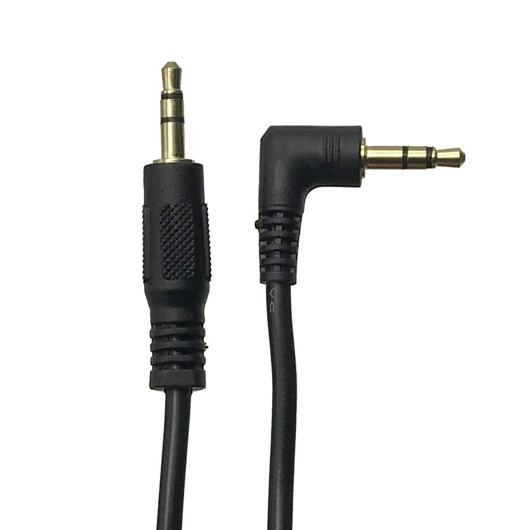 2-Pack 8-Inch 3.5mm Right Angle AUX Cable - 90 Degree Male to Male Stereo Audio Jack Connector for iPhone, iPad, Smartphones, Tablets & Speakers - Perfect for Car, Home Stereo & Gaming Headsets (Black)