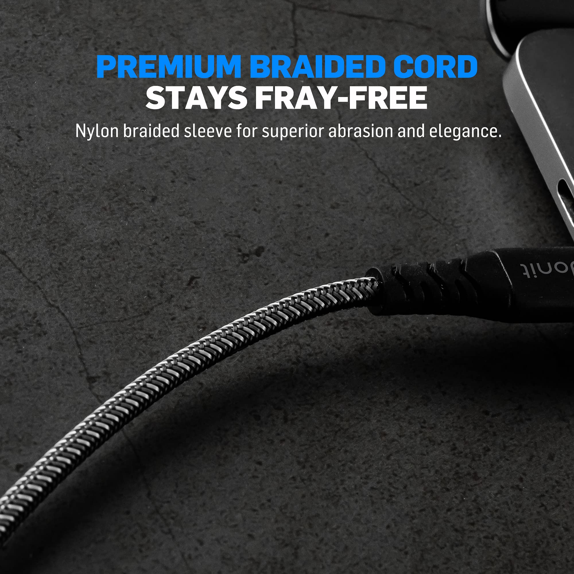 Adonit 1.2m USB-C to USB-C Fast Charging Cable (Gray) - Compatible with iPhone 15, iPad Pro, MacBook Air, MacBook Pro, Tablets & Laptops - Perfect for Home, Office & Travel Charging