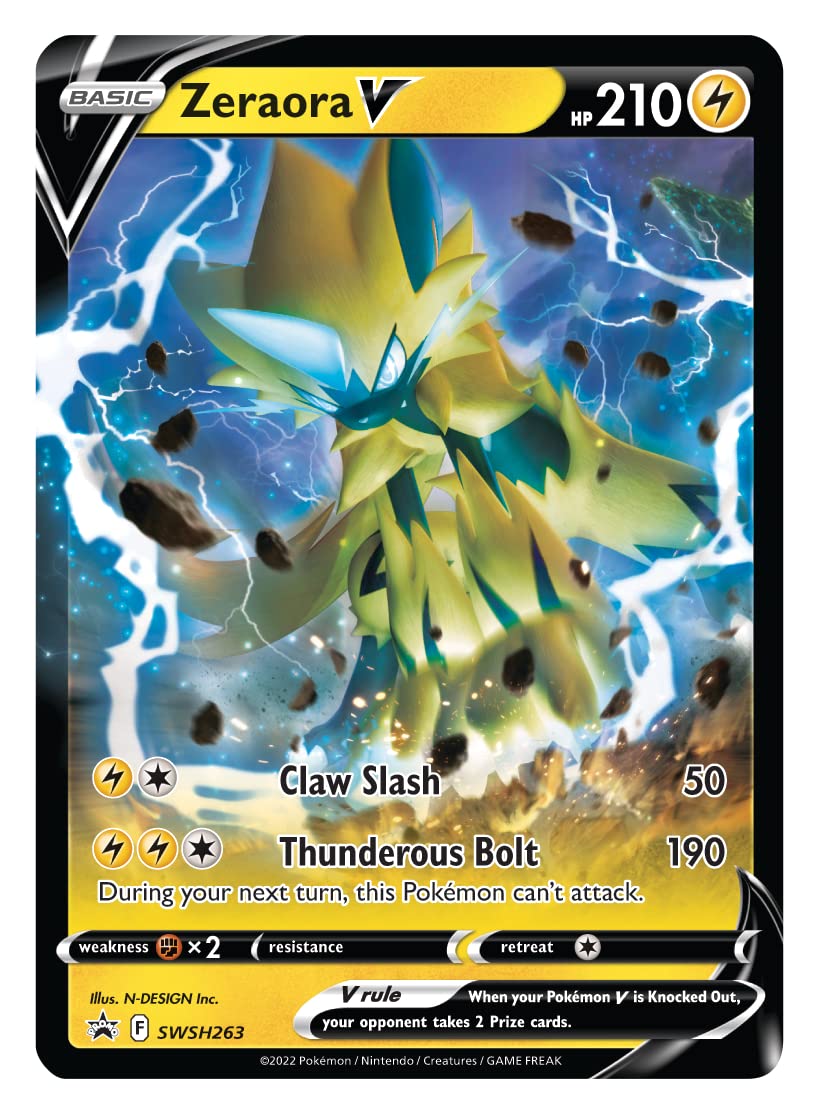 Pokémon Zeraora V Battle Deck - 60 Ready-to-Play Trading Cards for Collectors & Battles | Perfect for Tournaments, Game Nights & Gifts