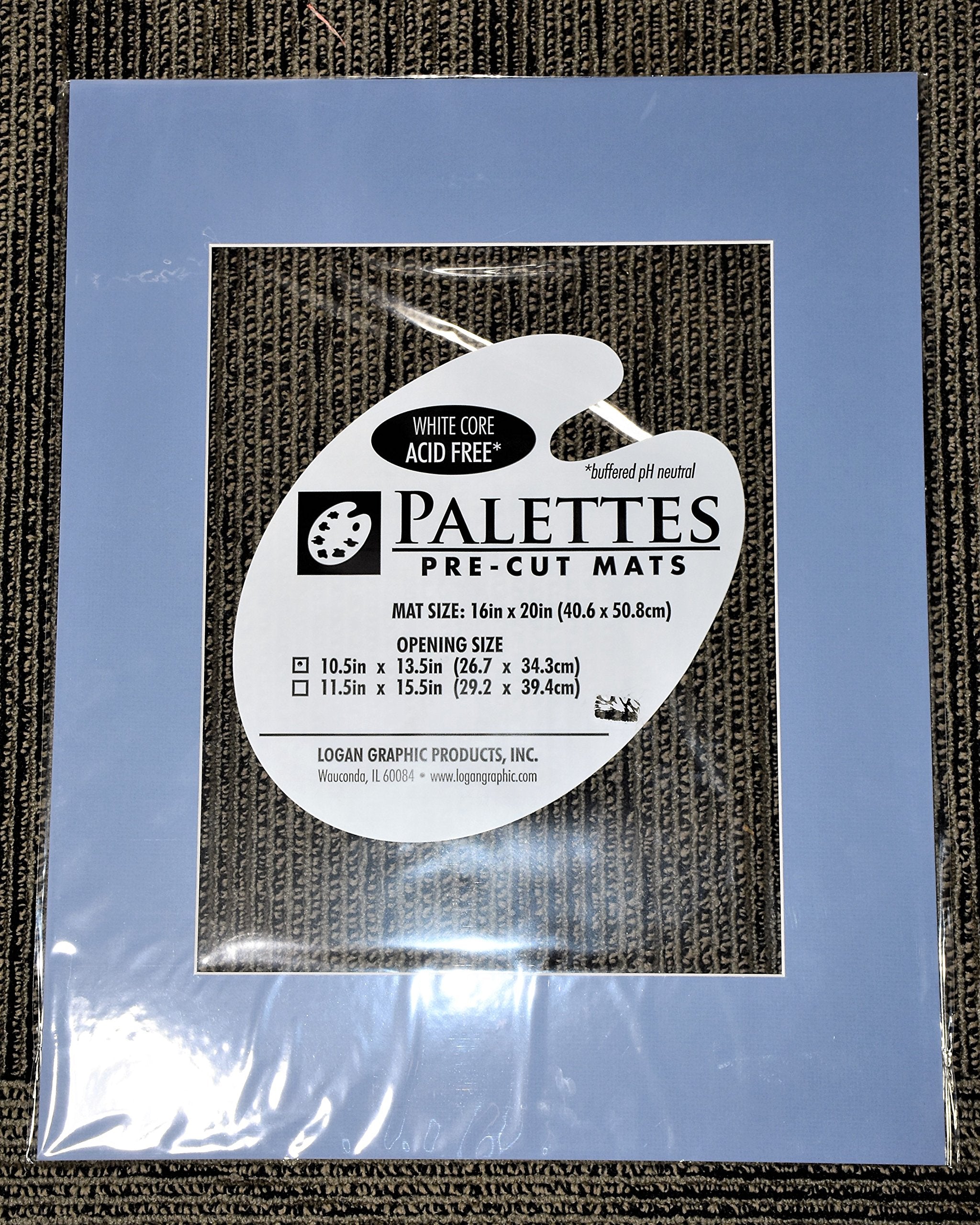 Logan Graphic Palettes Pre Cut Mats 16x20 Inches - Acid-Free Archival Quality for Framing Art & Photos (Wedgewood Blue) | Perfect for Picture Framing, Scrapbooking & Art Displays