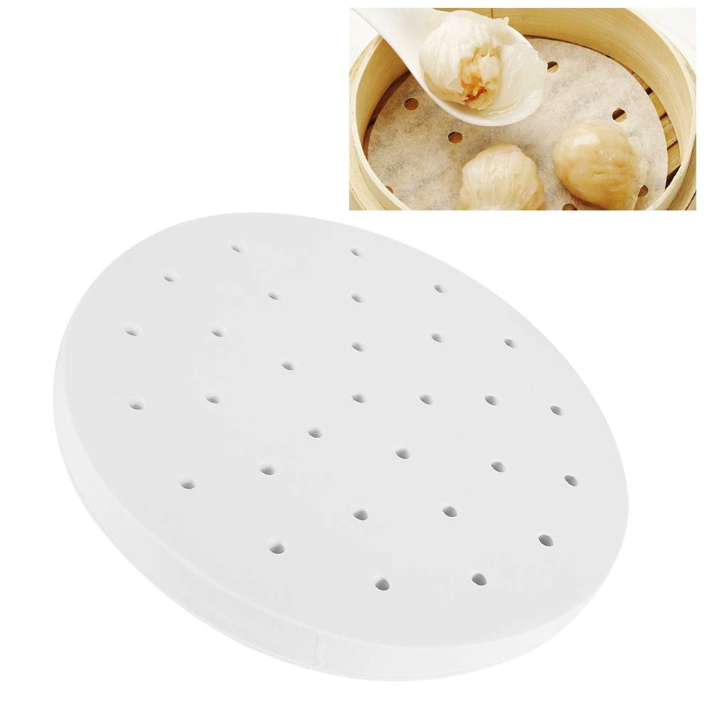 400PCS Nonstick Air Fryer Liners Parchment Paper - Perforated Round Steaming Basket Liners for Cooking, Baking, Roasting - Perfect for Air Fryers, Instant Pot, Rice Cookers & Kitchen Food Prep