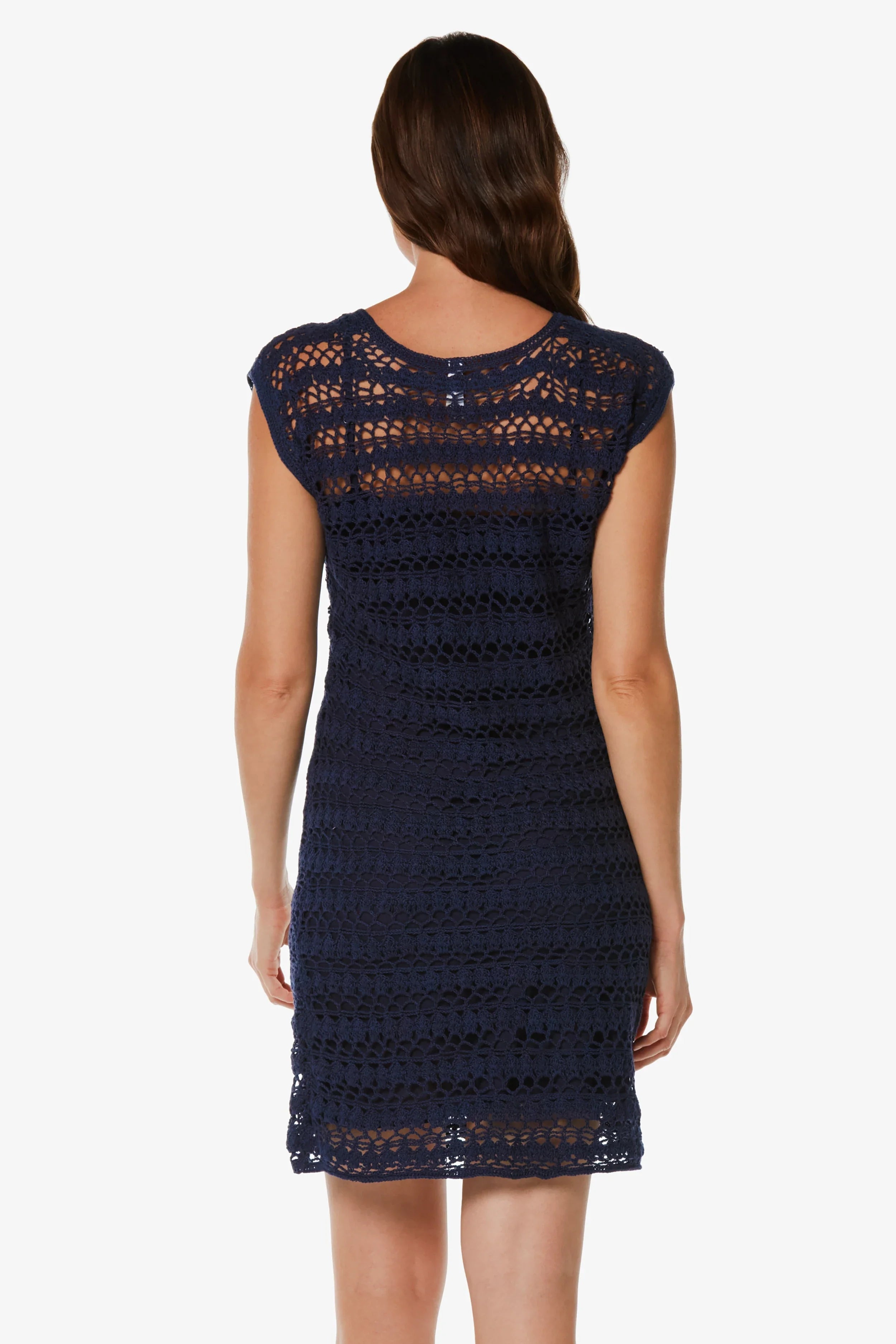 Kendall Crochet Dress for Women - Navy Blue Summer Boho Beach Dress | Perfect for Vacations, Weddings & Outdoor Parties