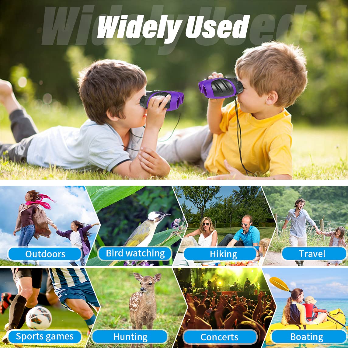 **VNVDFLM Kids Binoculars for Bird Watching - Compact & Lightweight Telescope for Boys & Girls Ages 3-10 - Perfect Easter Gift, Outdoor Exploration & Wildlife Observation (Purple)**