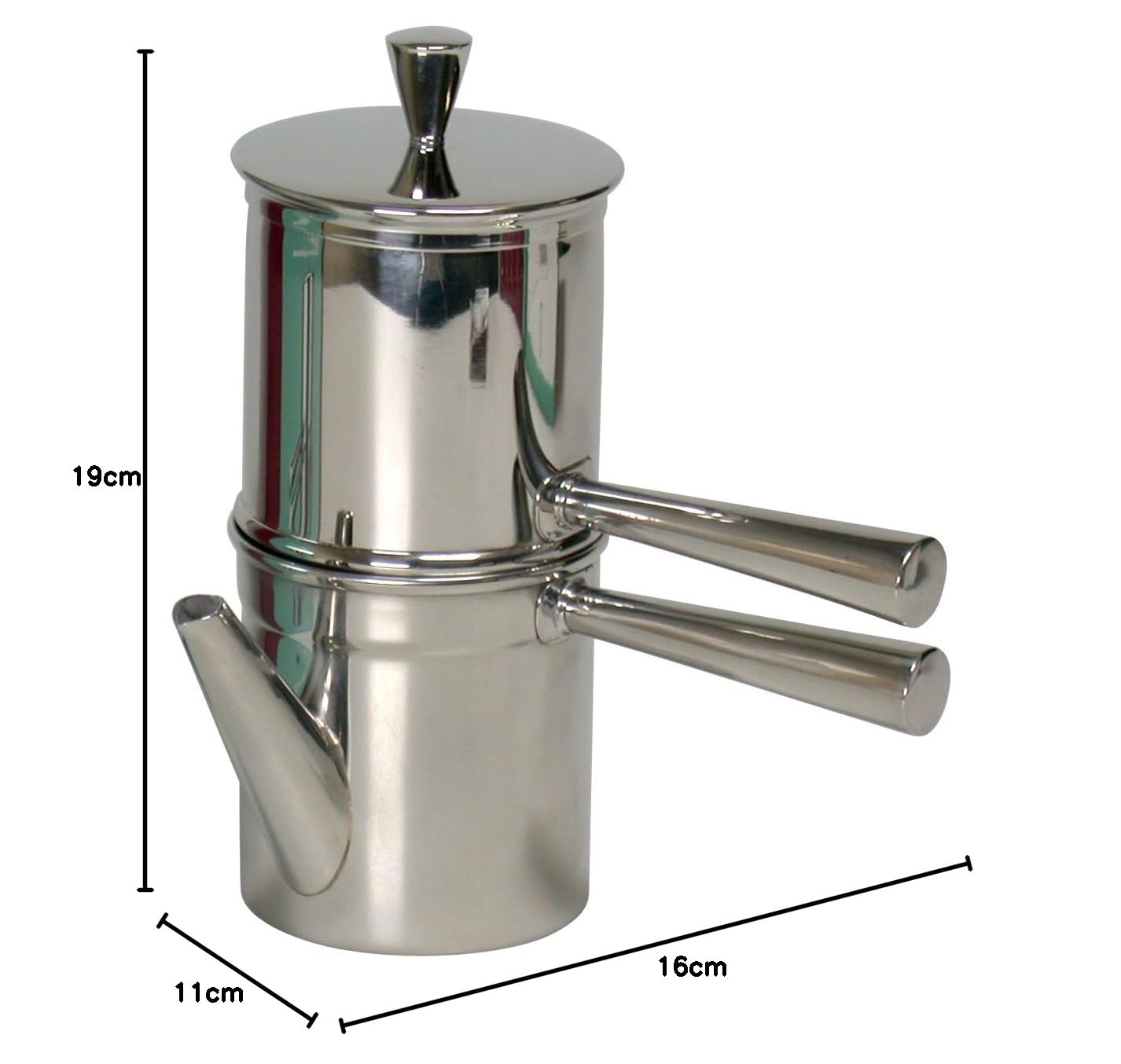 ILSA Napoletana Stovetop Espresso Maker - 6 Cup Stainless Steel Moka Pot for Authentic Italian Coffee - Perfect for Home, Office & Camping Brewing