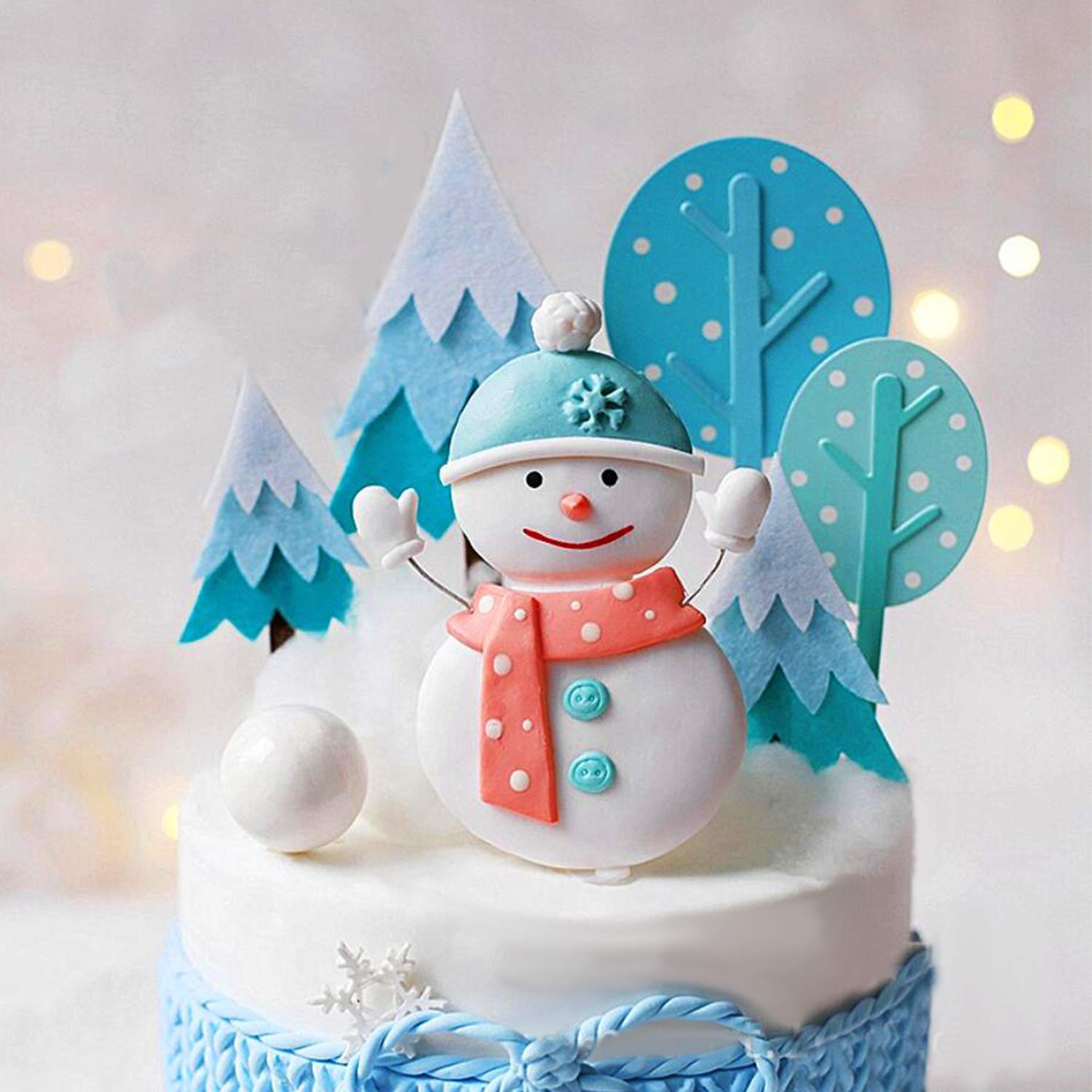 JeVenis 7-Piece Snowman Cake Decorating Kit - Christmas Party Supplies for Holiday Baking, Winter Baby Shower & Festive Dessert Decoration