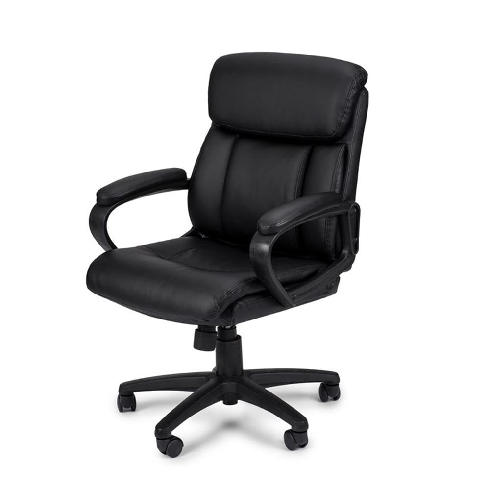Poundex Compet Office Chair - Ergonomic Adjustable Black Desk Chair for Home & Office Use - Perfect for Long Hours of Work, Gaming, or Studying