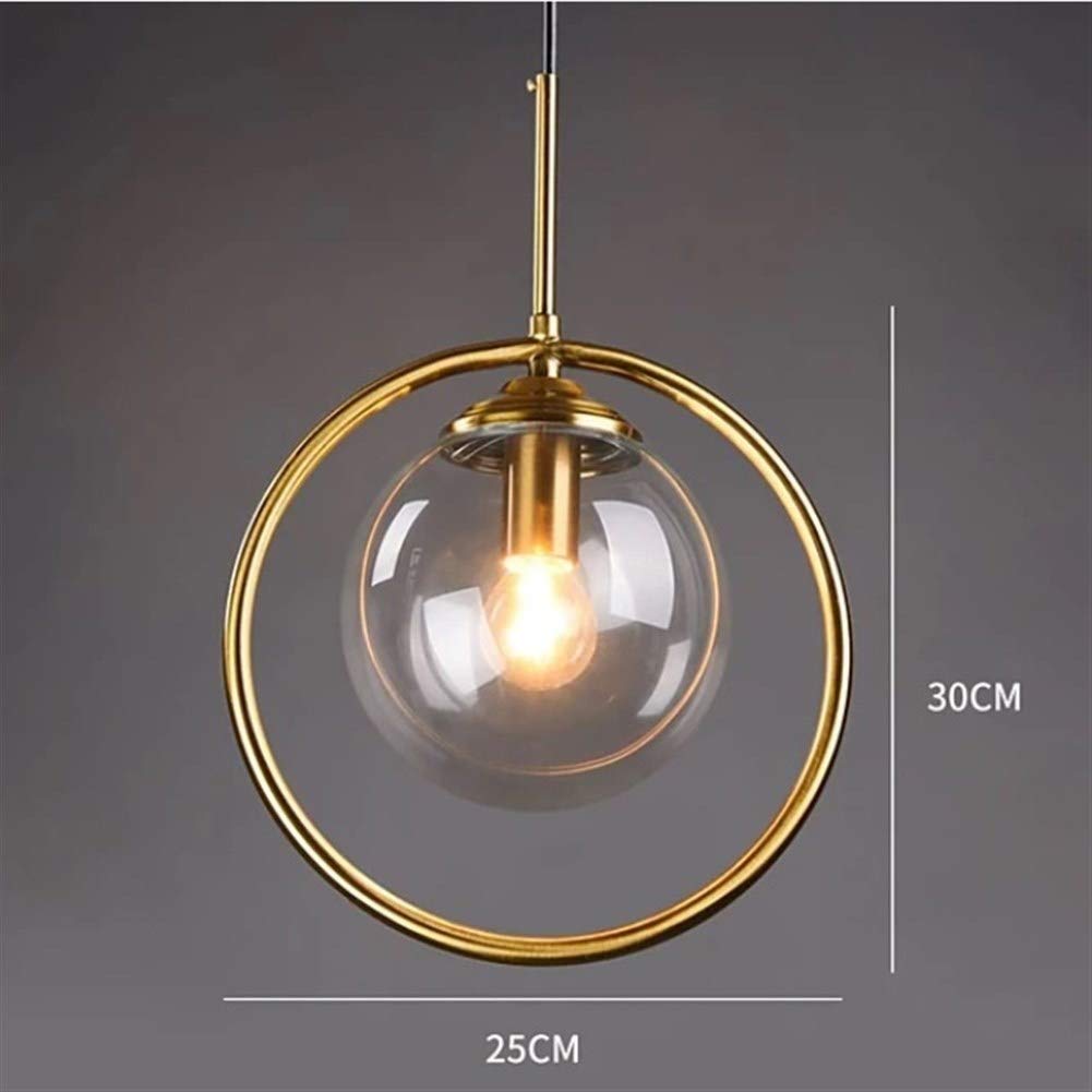 24cm Modern Minimalist Glass Flush Mount Pendant Light - Single Head Luxury Chandelier for Bedroom, Bedside, Dining Room & Bar Table - Elegant Lighting for Home Decor & Interior Design