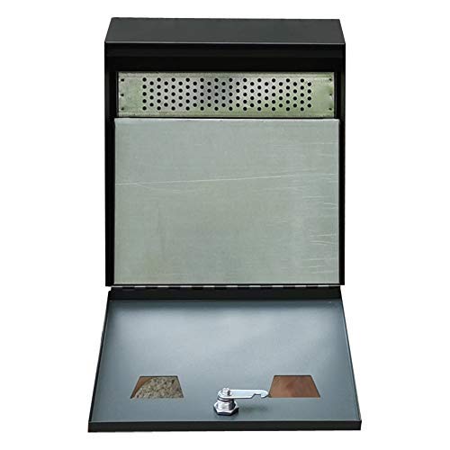 Wall-Mounted Cigarette Disposal Tower - Commercial Outdoor Ashtray for Restaurants & Bars - Heavy Duty Stainless Steel Black (Large Size) - Perfect for Smoking Areas, Patios, and Public Spaces
