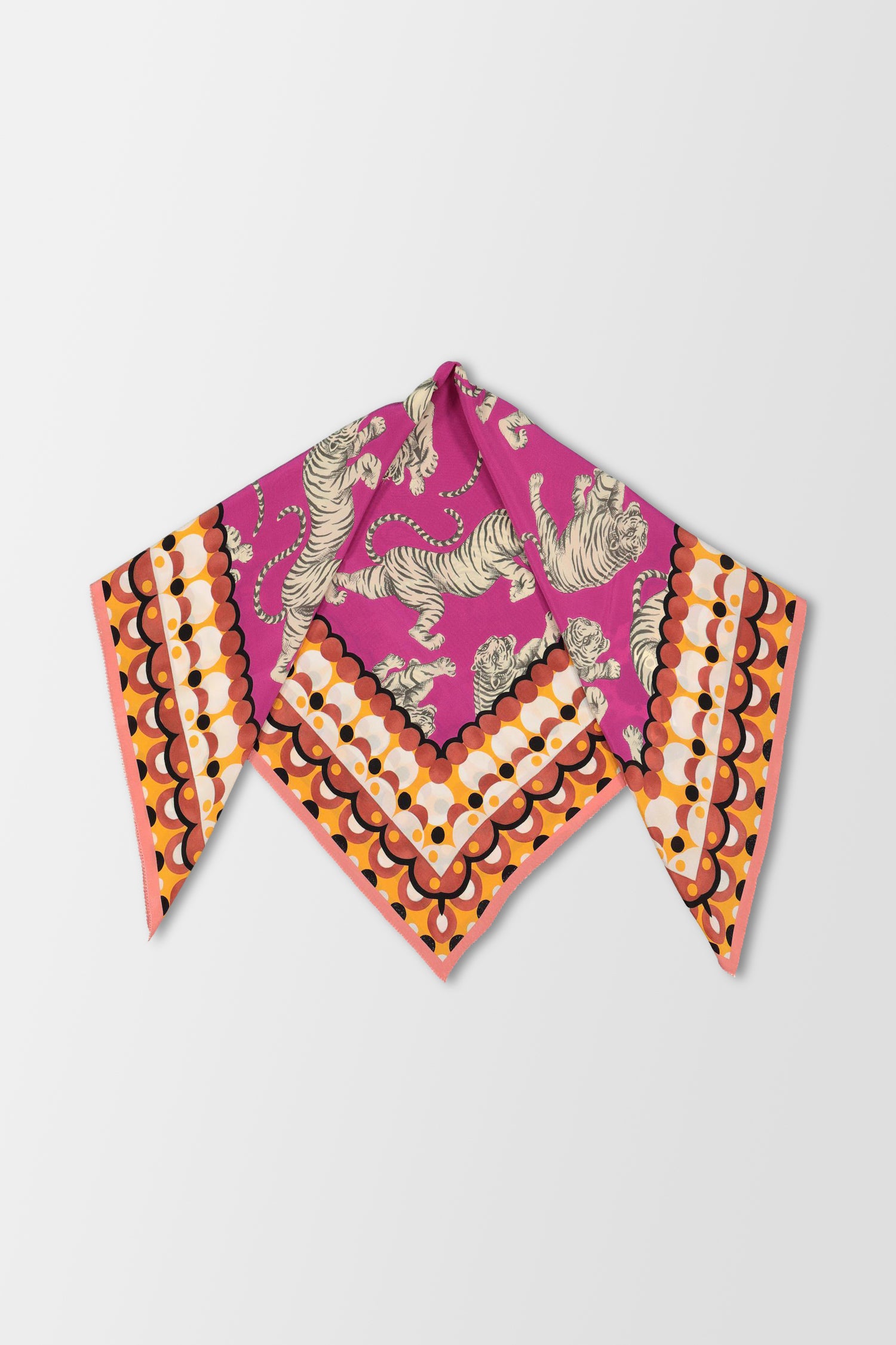 Mantero Multicolor Honey Tiger 3 - Stylish Silk Scarf for Women | Fashion Accessory for Office, Party & Special Occasions
