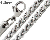 4MM Stainless Steel Spiga Chain Necklace for Women - Durable & Hypoallergenic Jewelry for Everyday Wear, Gift Giving & Special Occasions