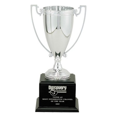 17.5 Inch Silver Trophy Cup on Black Base - Elegant Awards & Gifts for Sports, Academic Achievements & Corporate Recognition