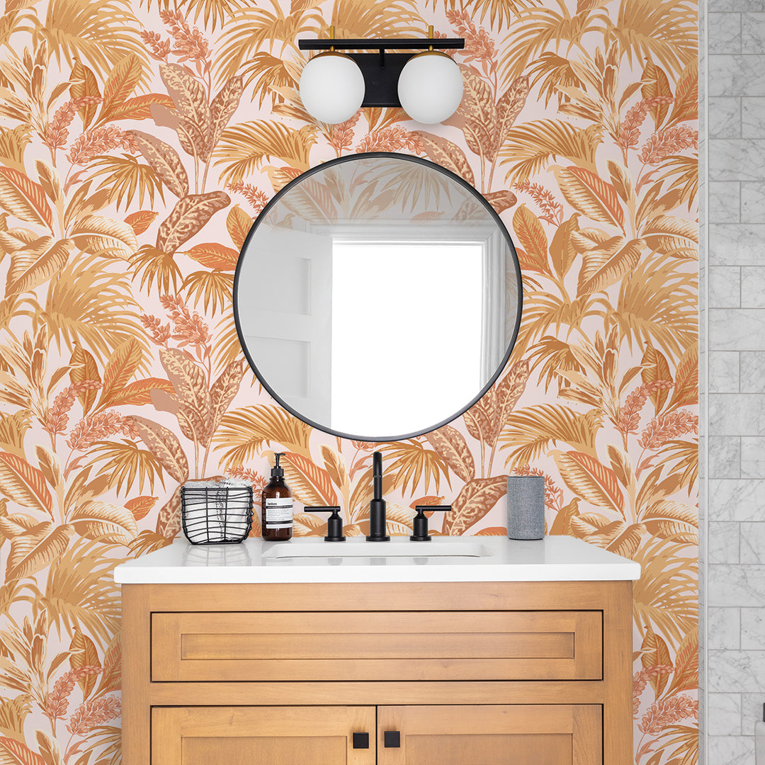 Self-Adhesive Havana Palm Wallpaper - Tropical Peel and Stick Wallpaper for Bedroom, Living Room, and Bathroom Decor - Easy to Install Removable Wallpaper for Home Renovation