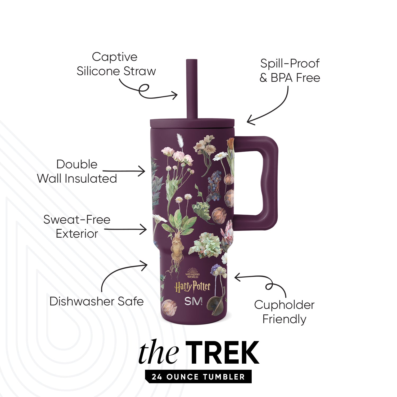 Trek Kids Insulated Tumbler with Silicone Straw Lid - Leakproof Stainless Steel Water Bottle for School, Travel & Outdoor Activities