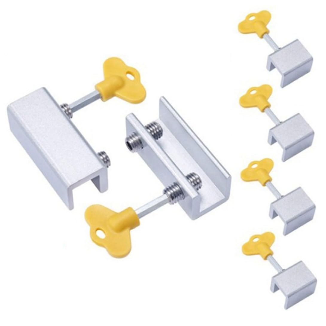 Adjustable Sliding Window Lock with Key - Child & Pet Safety Locks for Doors & Windows (6-Pack) - Secure Your Home & Prevent Accidents