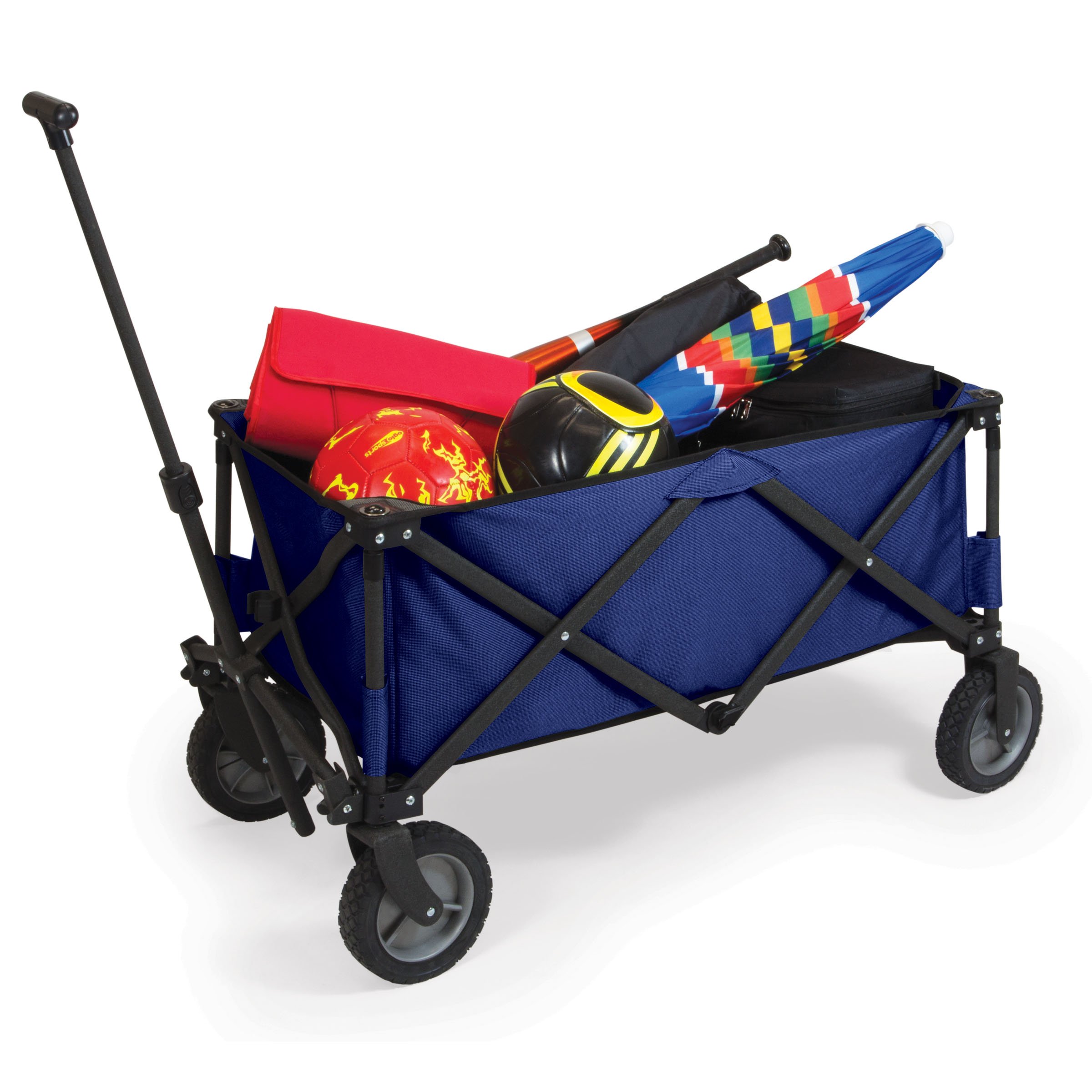 PICNIC TIME Adventure Wagon Elite - Heavy Duty Folding Utility Cart with Table Top Lid & Soft Cooler Liner | Perfect for Beach, Camping, Tailgating, Farmers Market & Outdoor Adventures