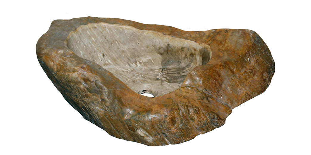 Natural Petrified Wood Sink - 20-25 Inch Bathroom Vanity - Unique Stone Basin for Rustic & Modern Home Decor - Perfect for Bathroom, Kitchen, or Outdoor Living Spaces