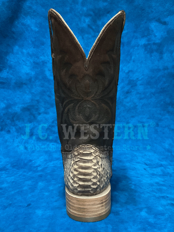Men's Corral A4499 Western Boots - Genuine Python & Lamb Leather with Embroidery, Square Toe, Brown - Perfect for Rodeo, Country Dancing & Cowboy Fashion