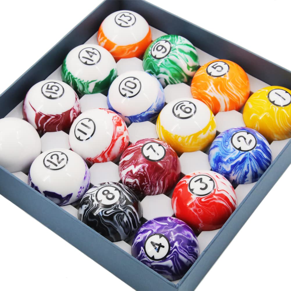 Professional 2-1/4 Inch Billiard Ball Set - 16 Pool Balls for Tournament & Home Game Tables | Perfect for 8-Ball, 9-Ball & Snooker