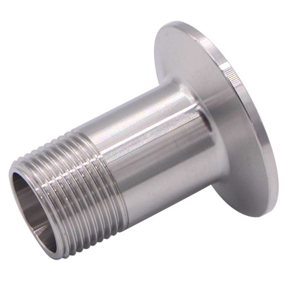 DERNORD 2 Pack Sanitary Male Threaded Pipe Fitting to TRI CLAMP Adapter with 2 Silicone Gaskets (3/4