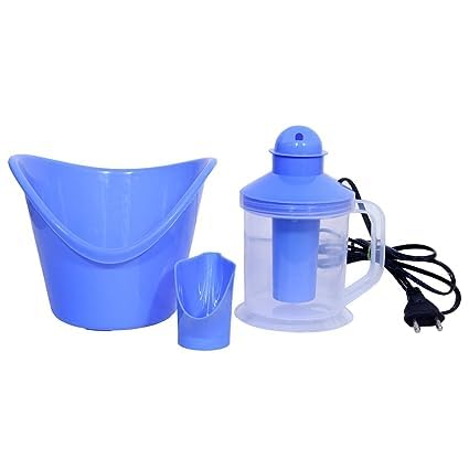 CHARU GALLERY 2023 3-in-1 Steam Vaporizer for Cough & Nasal Relief - Portable Nose Steamer, Inhaler & Facial Vaporizer (Blue) | Perfect for Cold, Allergy & Sinus Relief at Home or Travel