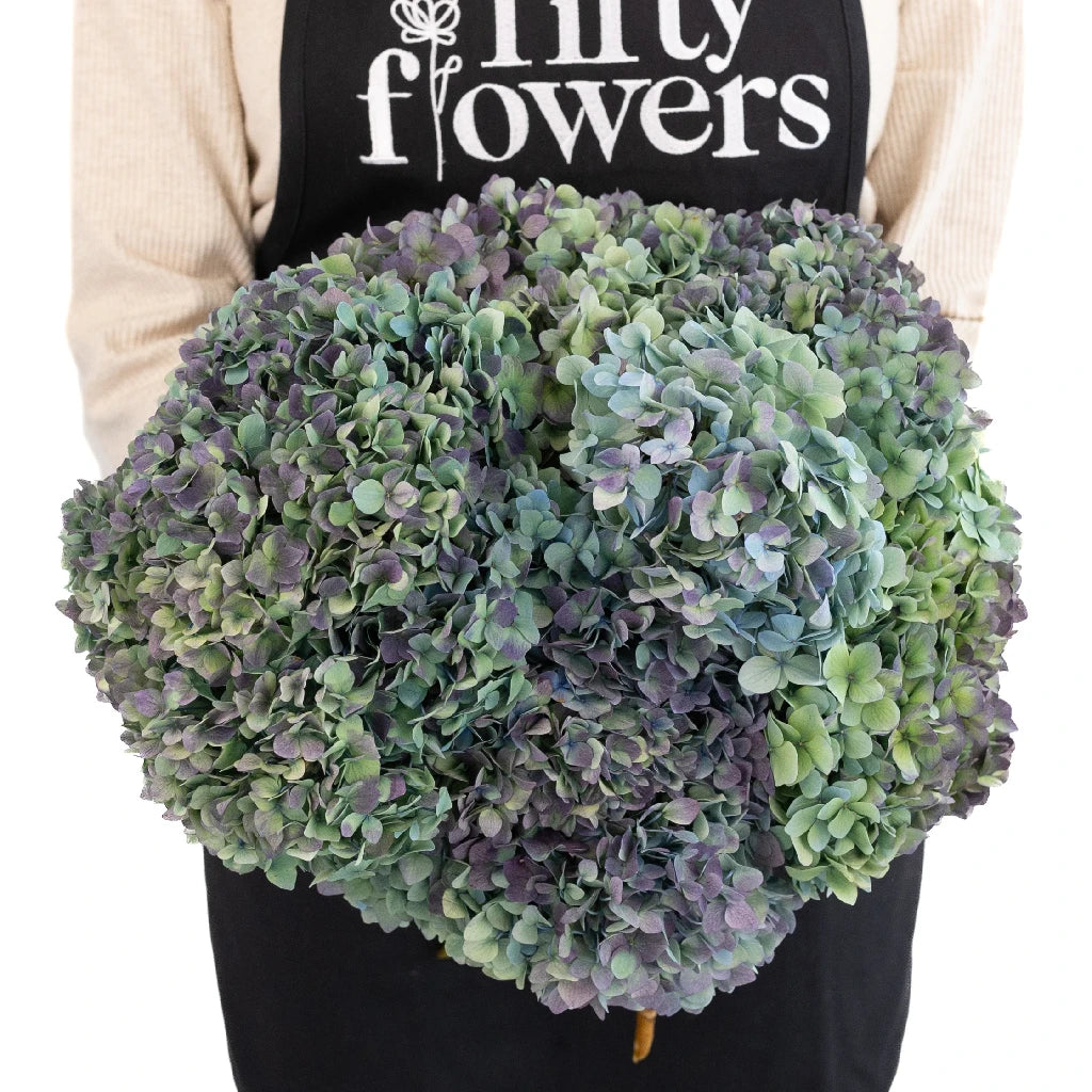 Antique Blue Jumbo Hydrangea Silk Flower - Large Artificial Floral Arrangement for Wedding Centerpieces, Home Decor, and Event Styling