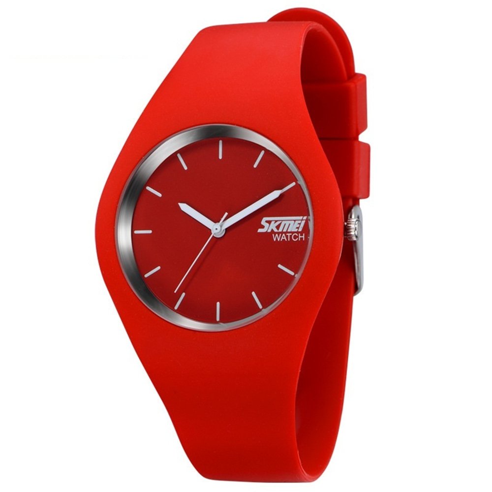 Stylish Tonshen Fashion Quartz Analog Watch for Women - Soft Silicone Band, Casual Red Wristwatch | Perfect for Everyday Wear, Office & Date Nights