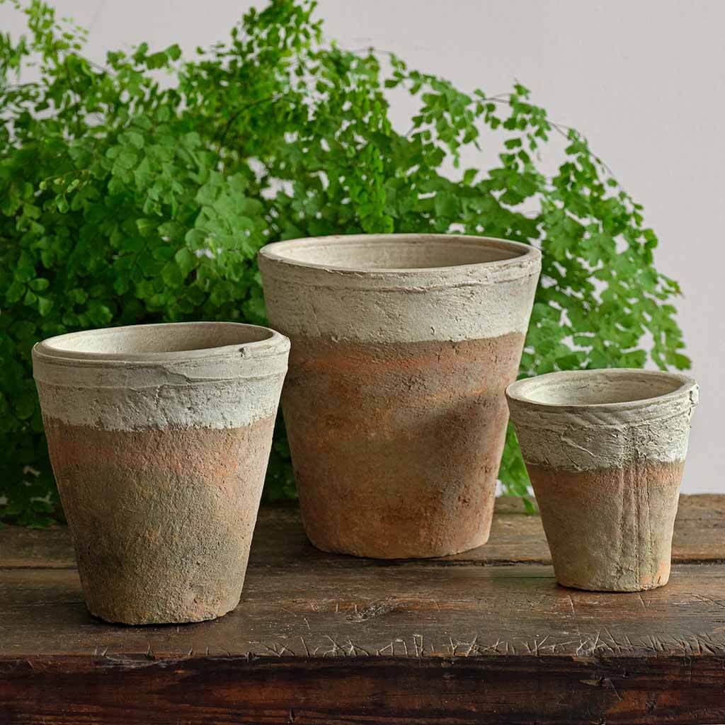 Campania International 12-Inch Tall Tapered Flower Pots Set of 3 - Durable Outdoor Garden Planters for Herbs, Flowers & Vegetables - Perfect for Patio, Balcony & Backyard Decor