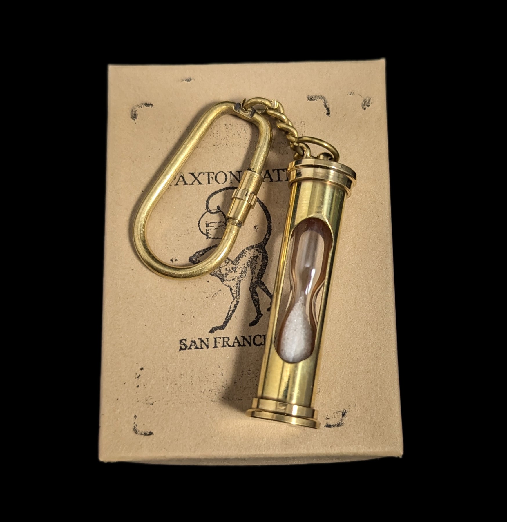 Brass Sand Timer Keychain - Vintage Style 1-Minute Hourglass for Desk Decor, Meditation, and Time Management | Perfect for Office, Home, and Gifts