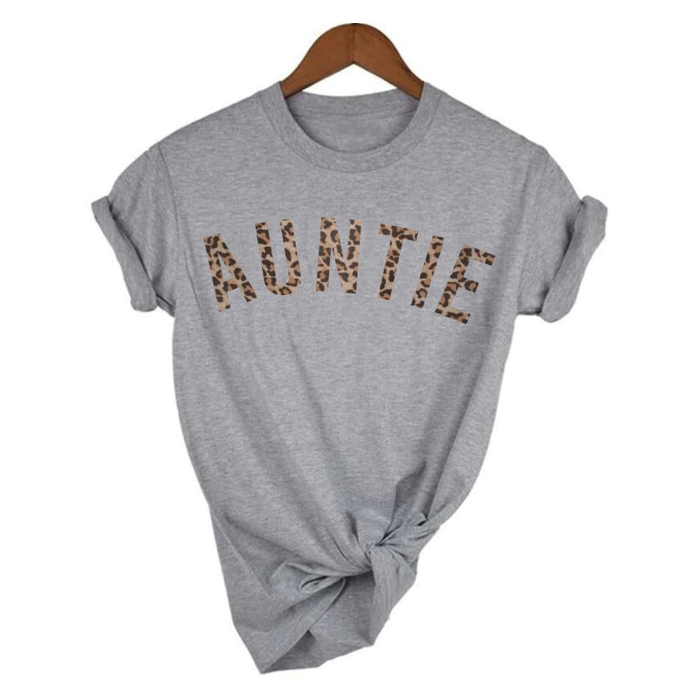 Trendy Auntie Leopard Print T-Shirt 00 (MRK X) - Perfect for Casual Wear, Street Style & Everyday Fashion